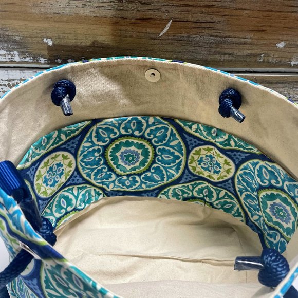 Outdoor Printed Fabric Womens Rope Handled Tote Shoulder Bag - Picture 4 of 5